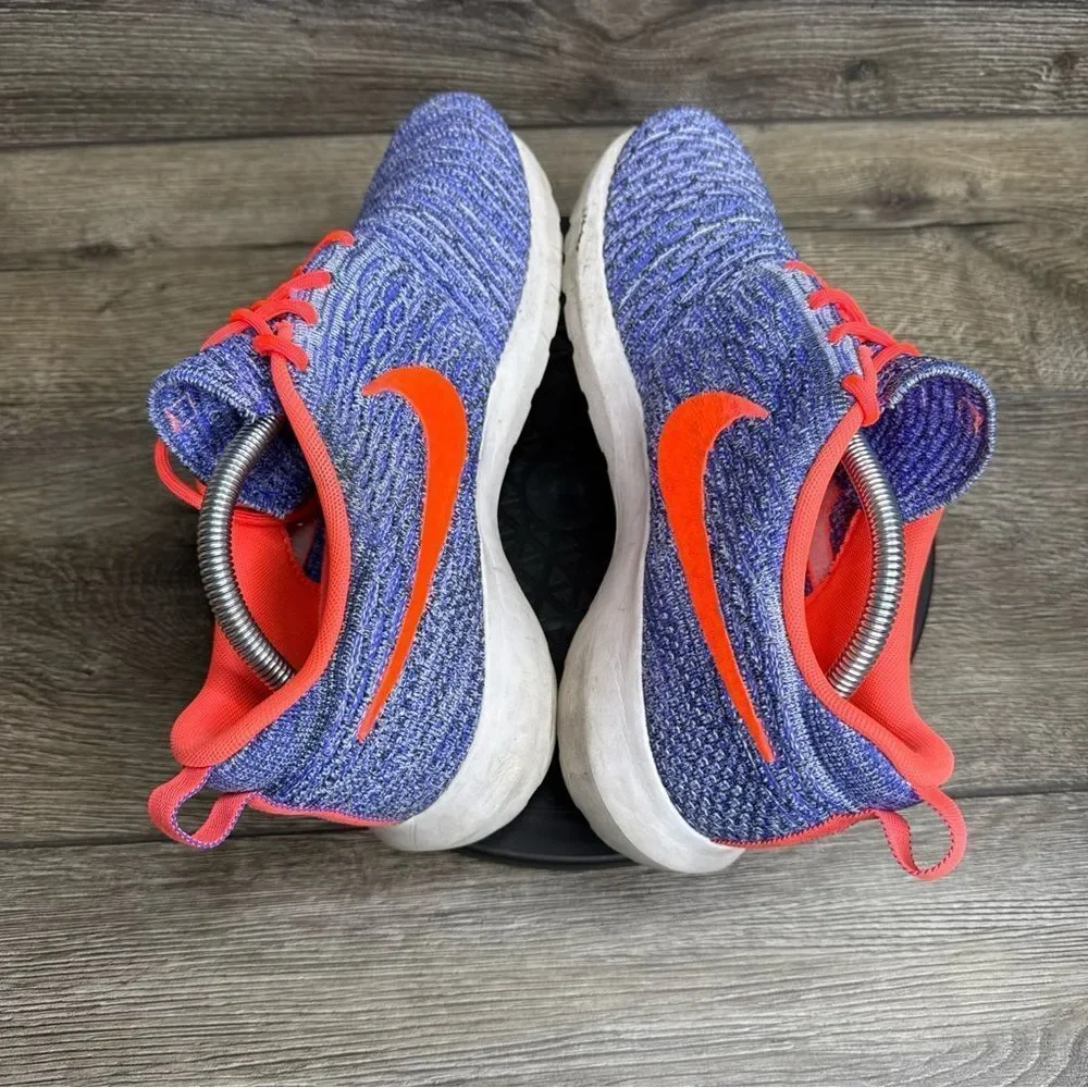 Nike Mens Blue Flyknit Rosherun 677243-500 Lace Up Low Top Shoes Size 9.5
